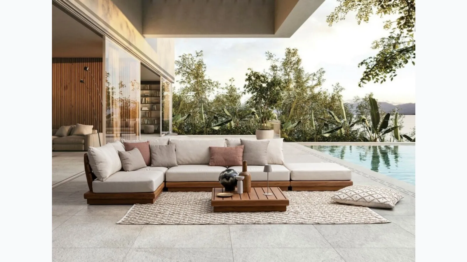 Delgada wooden living room by Bizzotto