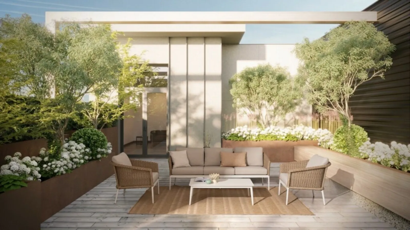 Oceana Lounge Set in Aluminum and Synthetic Fiber by Bizzotto