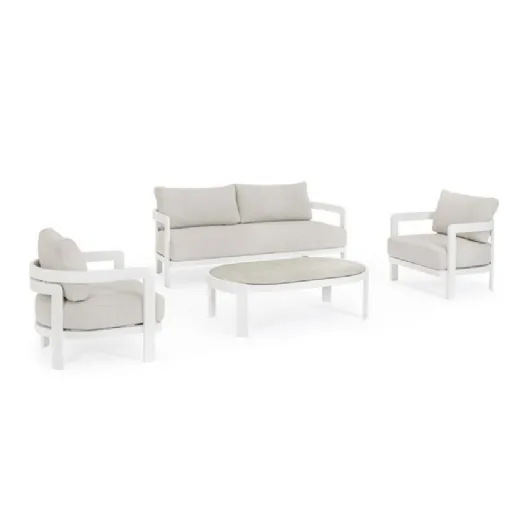 Presley Lounge in aluminum and fabric by Bizzotto