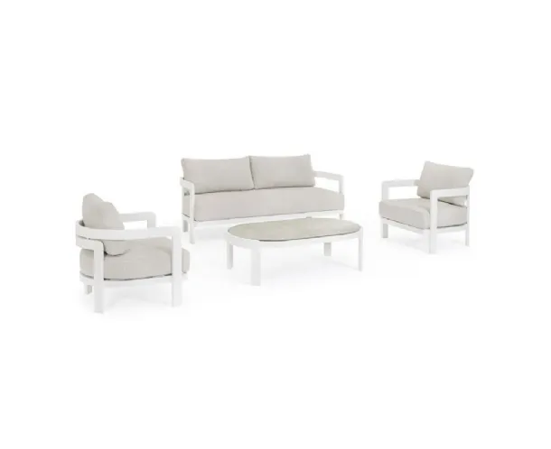 Presley Lounge in aluminum and fabric by Bizzotto