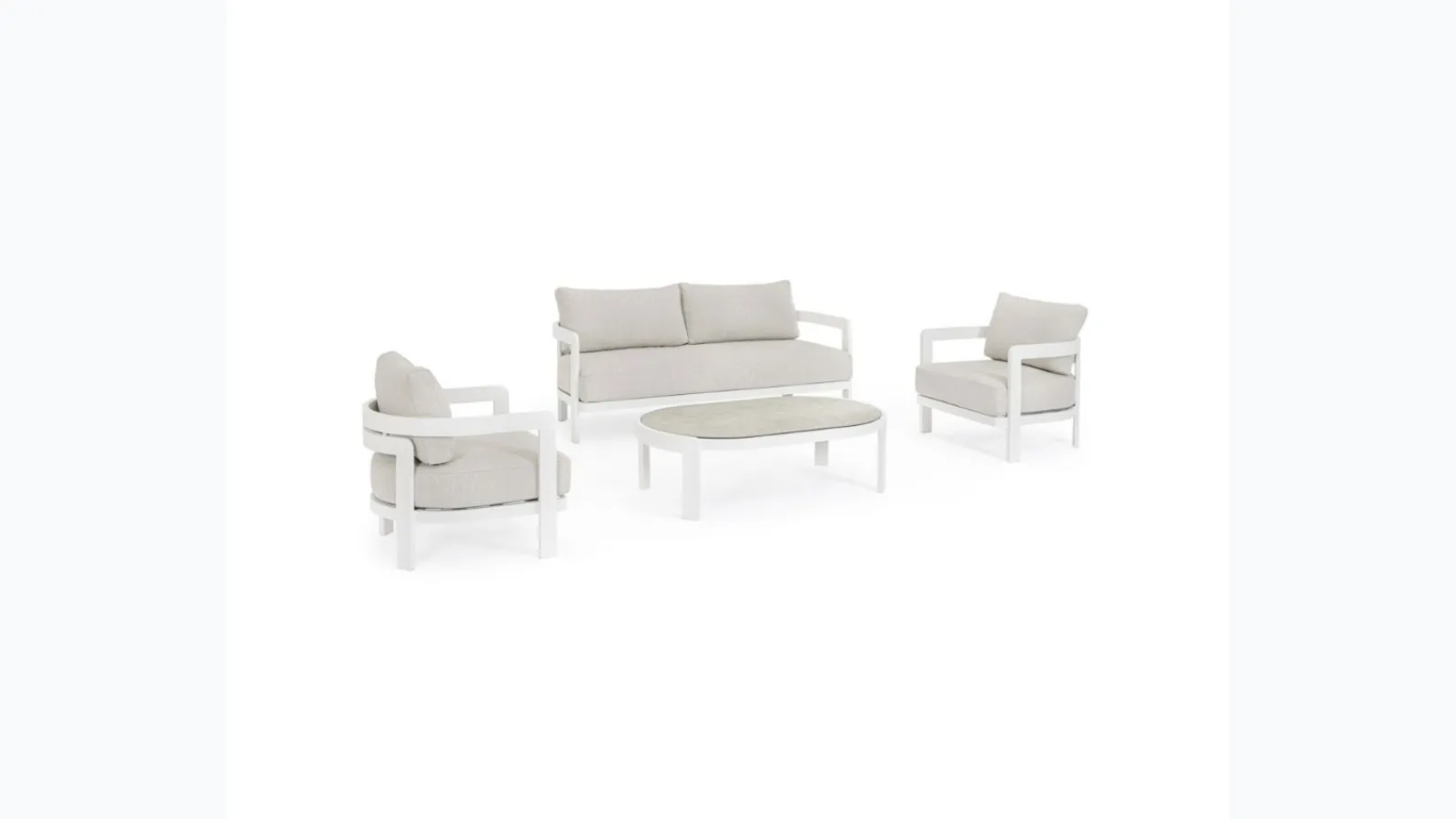 Presley Lounge in aluminum and fabric by Bizzotto