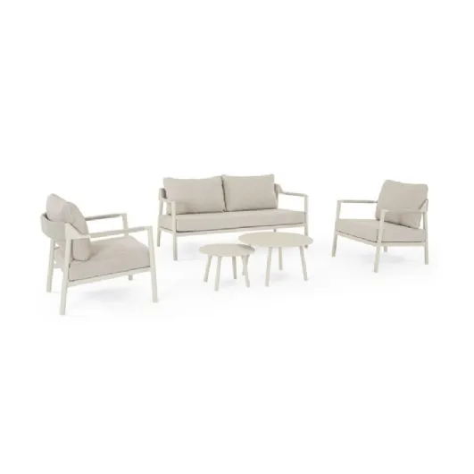 Ropery Lounge in aluminum and fabric by Bizzotto