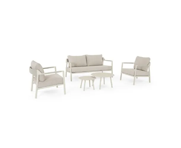 Ropery Lounge in aluminum and fabric by Bizzotto