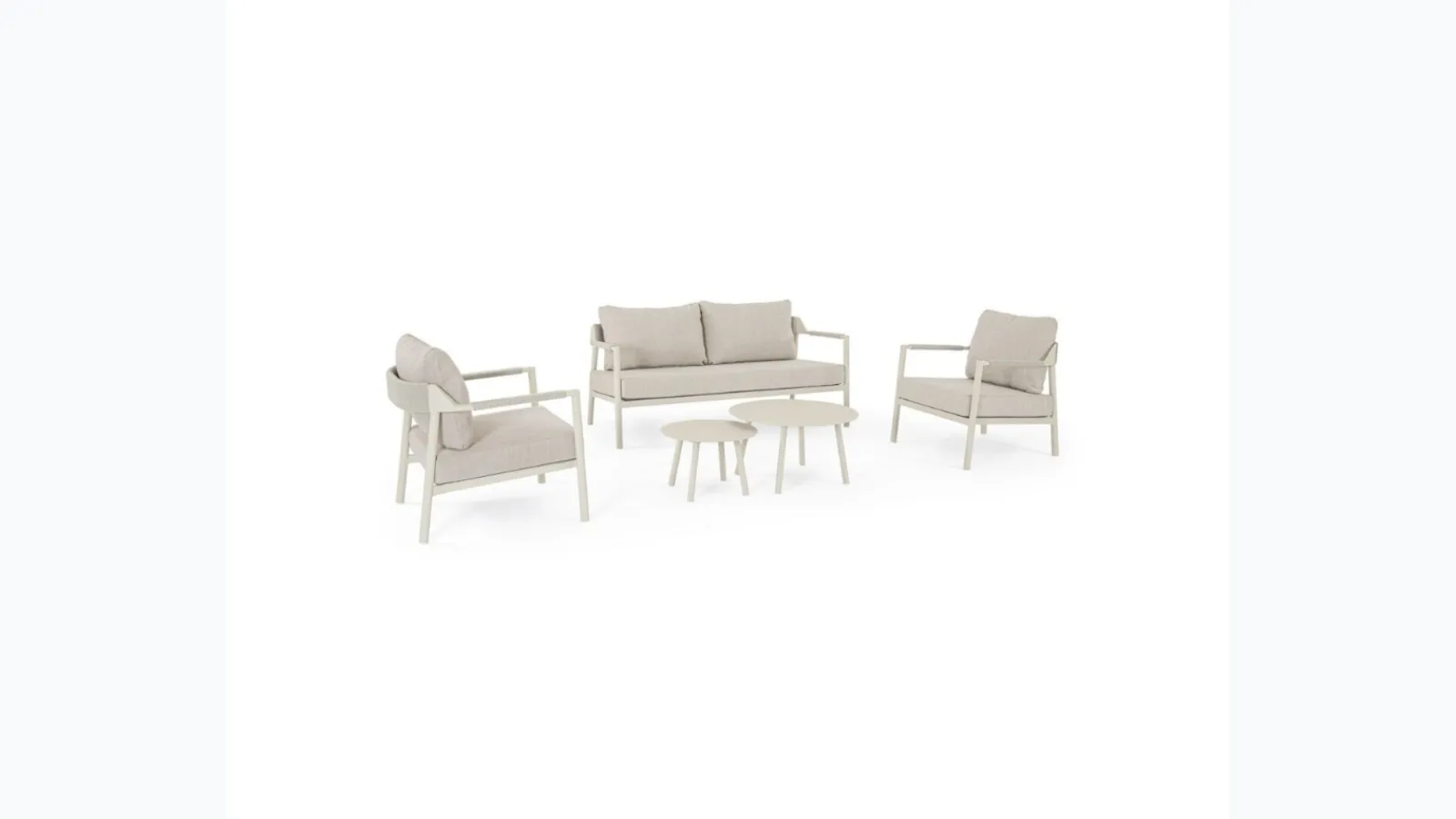 Ropery Lounge in aluminum and fabric by Bizzotto