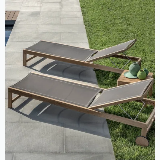 Teak Sand Lounger with Ethimo Cover.