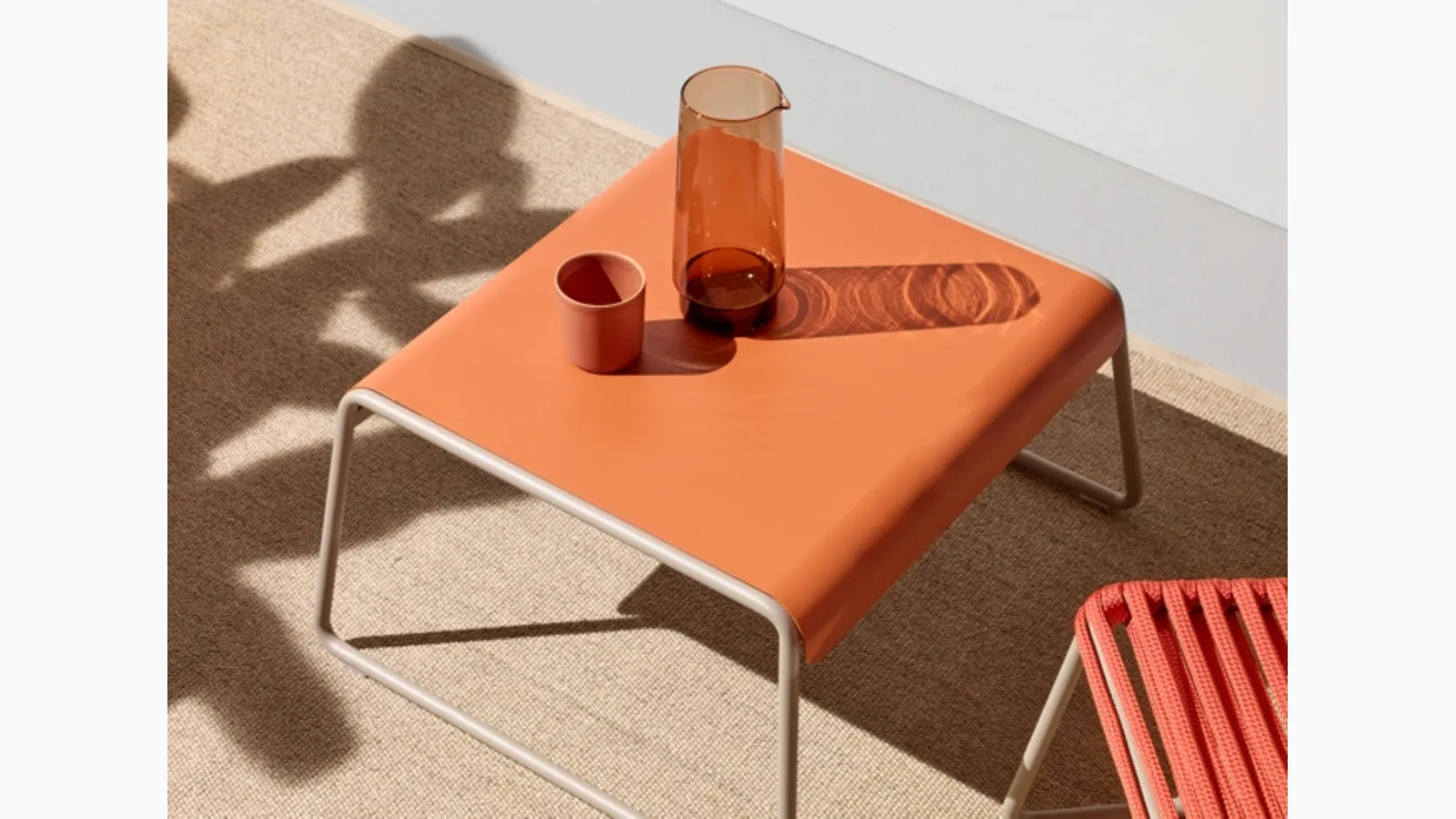 Low zinc-plated steel side table Lisa Lounge by Scab Design.