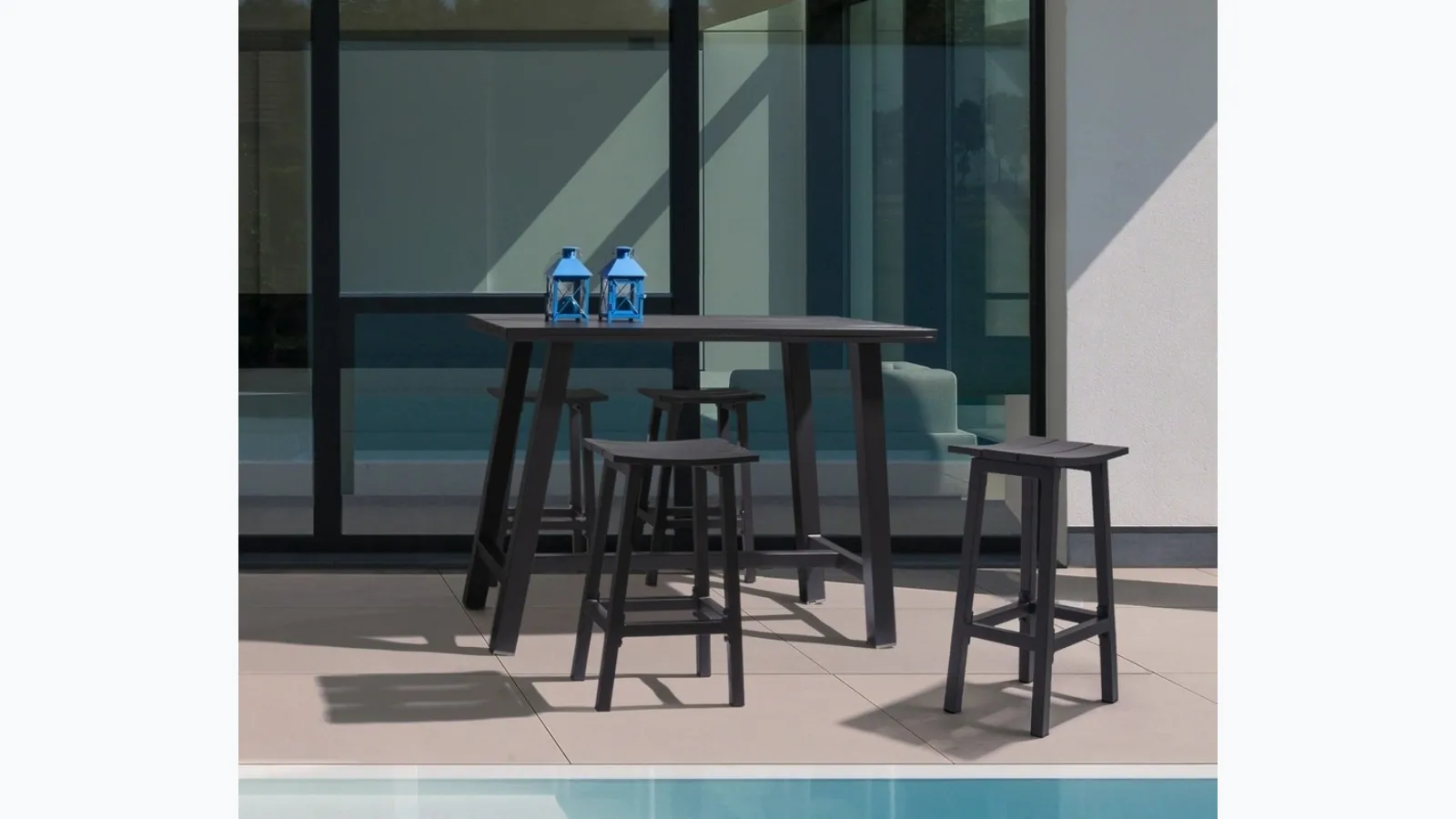 Table and Skipper stool by Bizzotto.