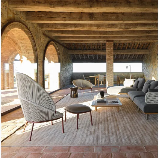 Sway coffee table in wood and ceramic by Molteni & C