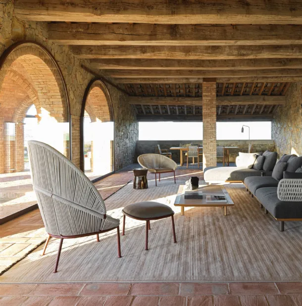 Sway coffee table in wood and ceramic by Molteni & C