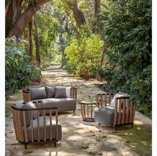 Outdoor Swing Teak and Aluminum Lounge by Ethimo