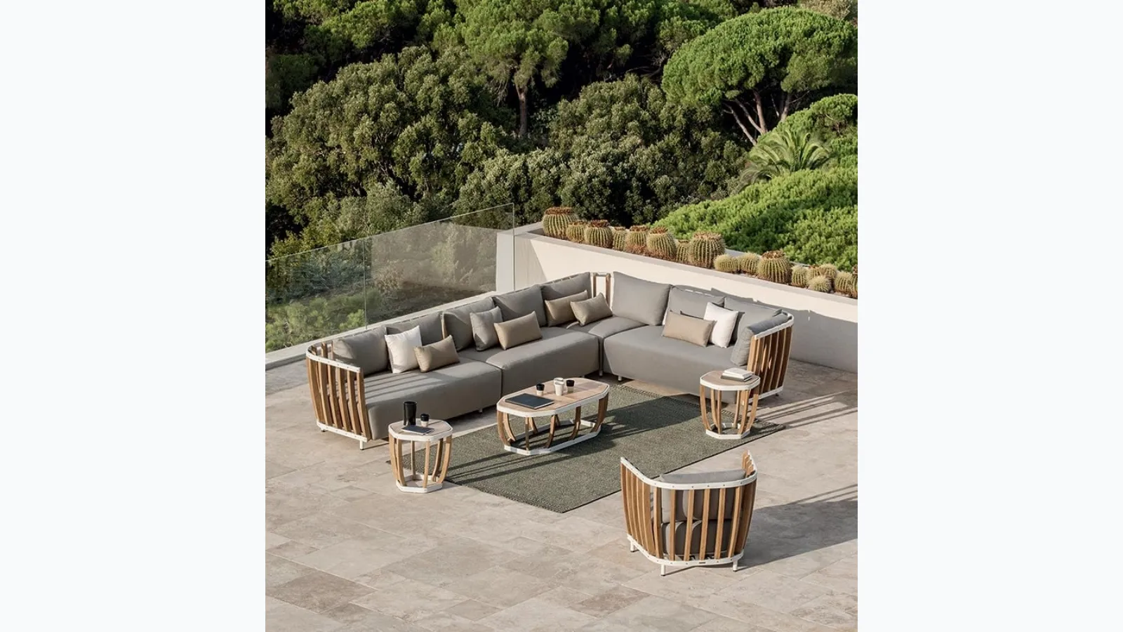 Outdoor Swing lounge in Teak and aluminum by Ethimo