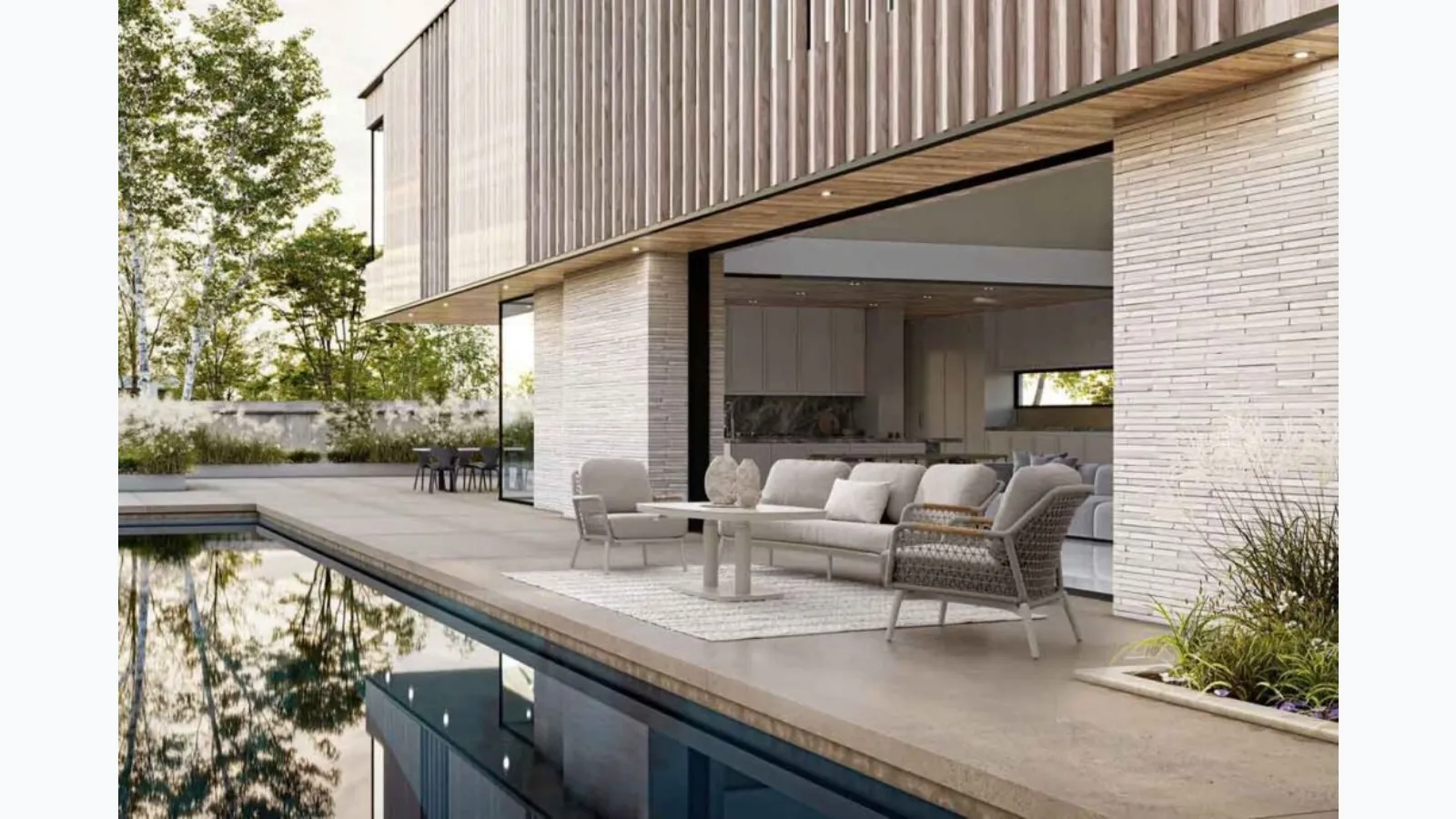 Height-adjustable Talete table in Bizzotto sinterized stone