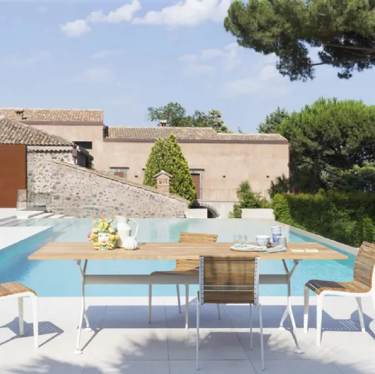Tech Wood table and chairs by Alias