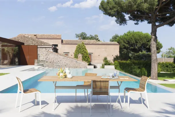 Tech Wood table and chairs by Alias