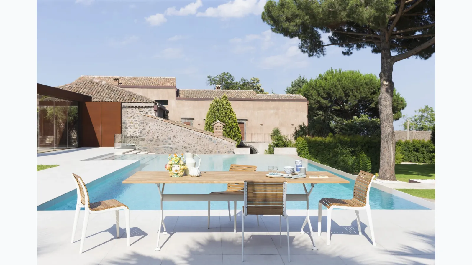 Tech Wood table and chairs by Alias