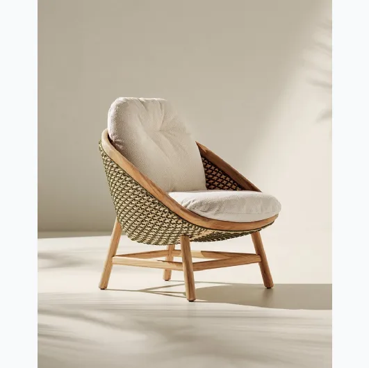 Teodora armchair in natural teak wood by Ethimo