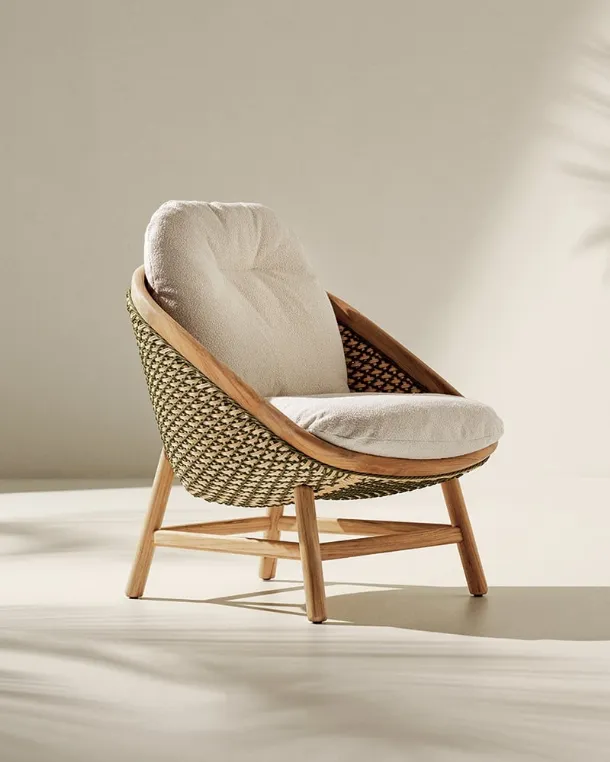 Teodora armchair in natural teak wood by Ethimo