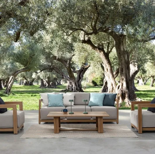 Theseus outdoor furniture in aluminum and Bizzotto fabric