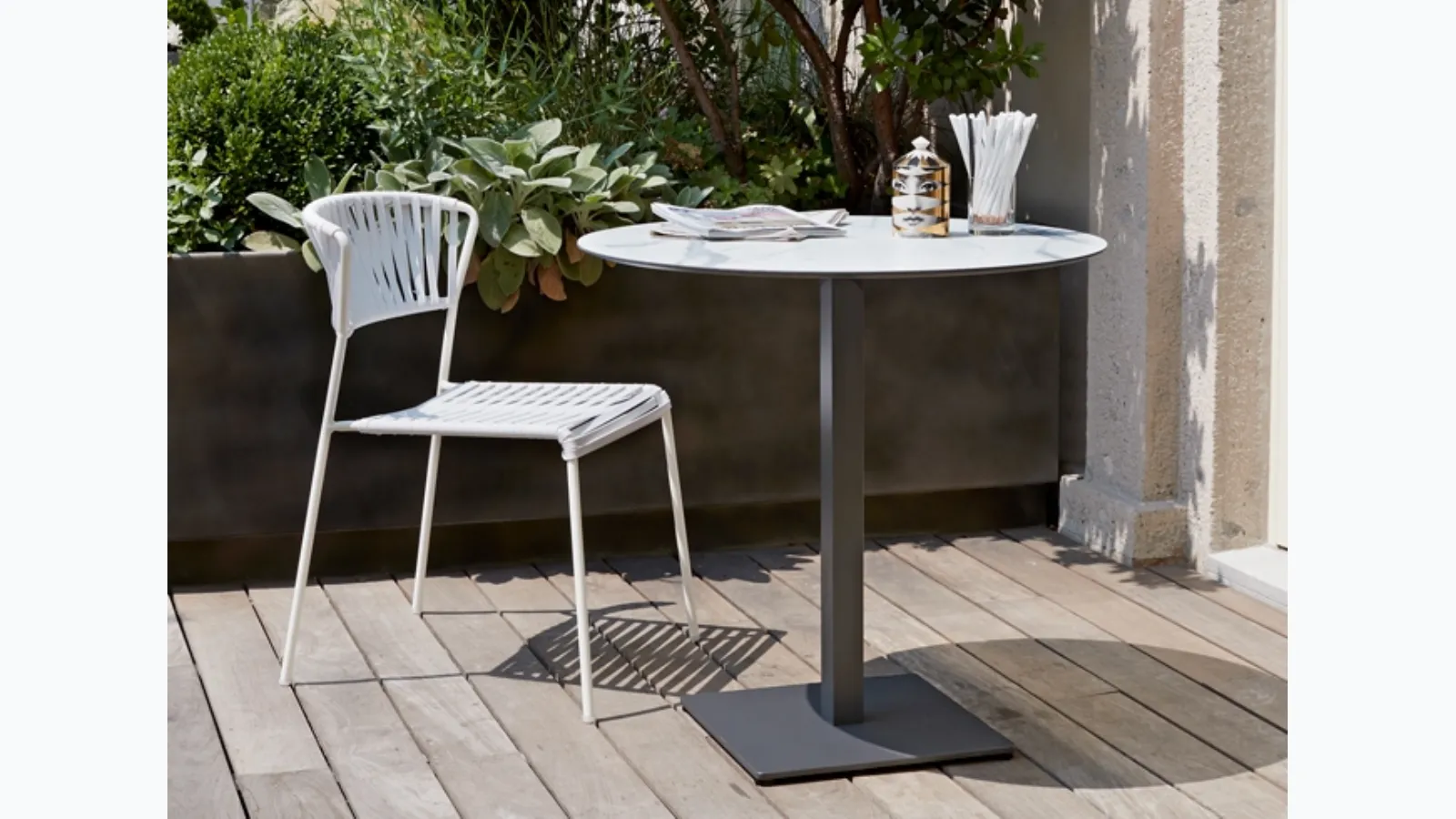 Tiffany coffee table with square column by Scab Design.