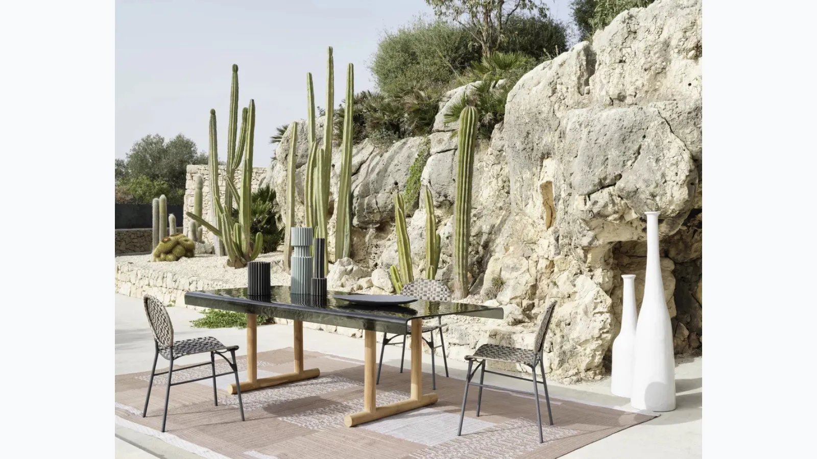 Torii glass table by Gervasoni.