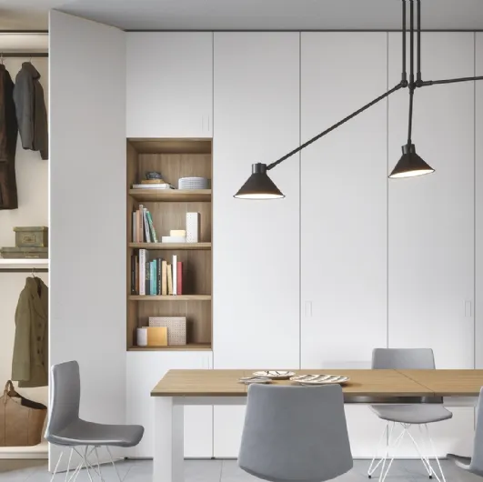 Wardrobe with hinged doors 05B in White Cinquanta3 melamine.