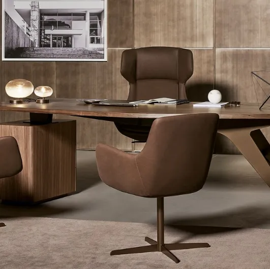 Executive wooden desk Diver by Bonaldo
