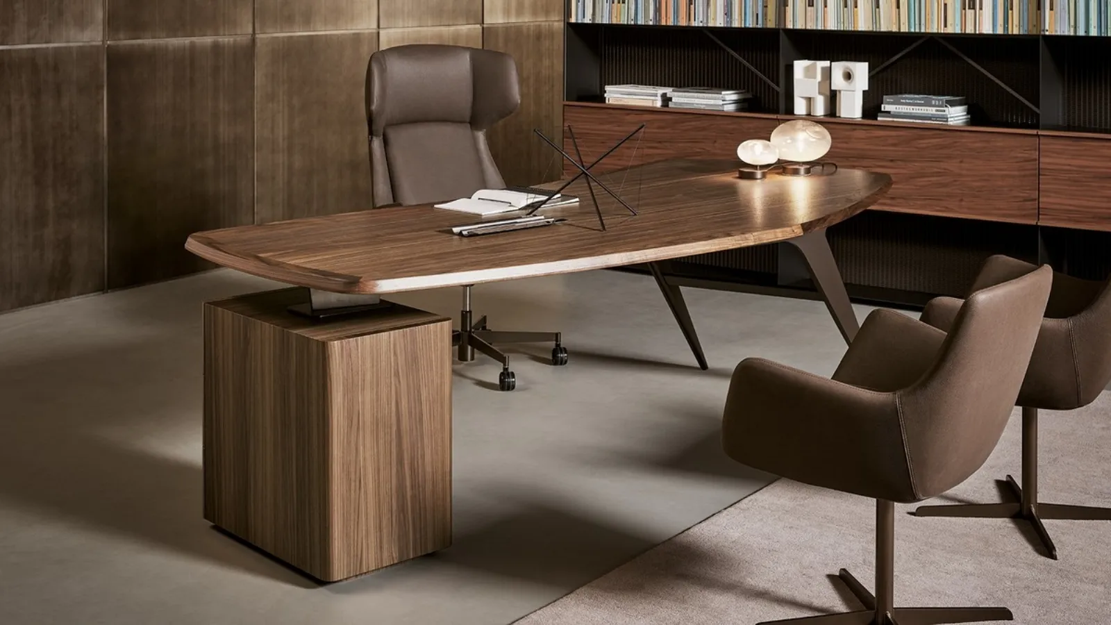 Bonaldo's Diver wood Director's Desk.