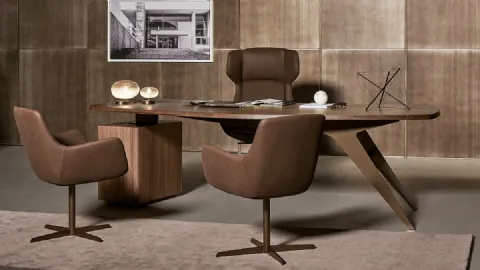 Executive wooden desk Diver by Bonaldo