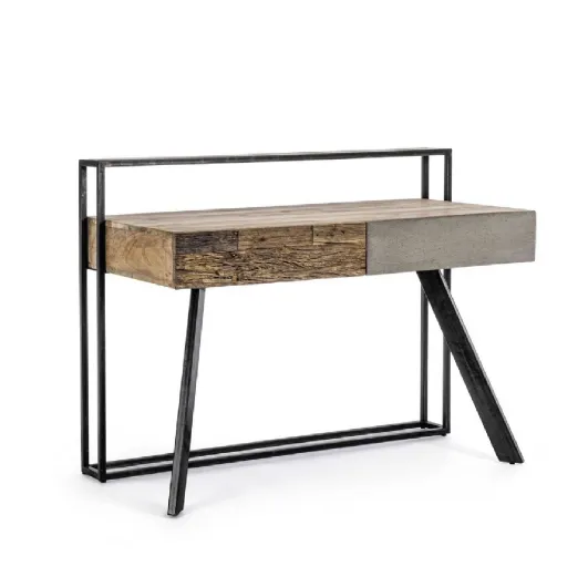 Functional wooden and steel Manchester desk by Bizzotto.