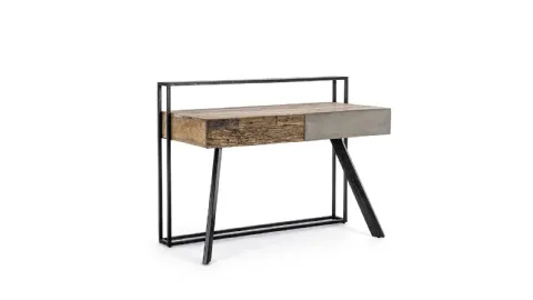 Functional wooden and steel Manchester desk by Bizzotto.
