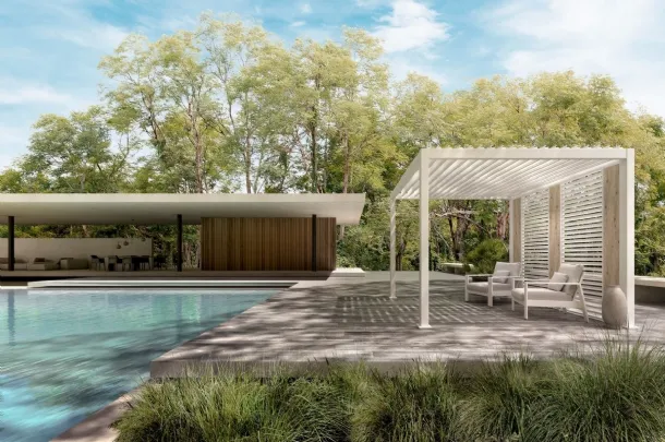 Pergola Ocean Bianco at the Bizzotto island.