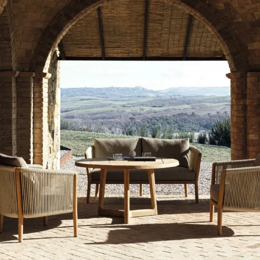 Outdoor furniture in wood and polypropylene fiber Boboli by Molteni & C.