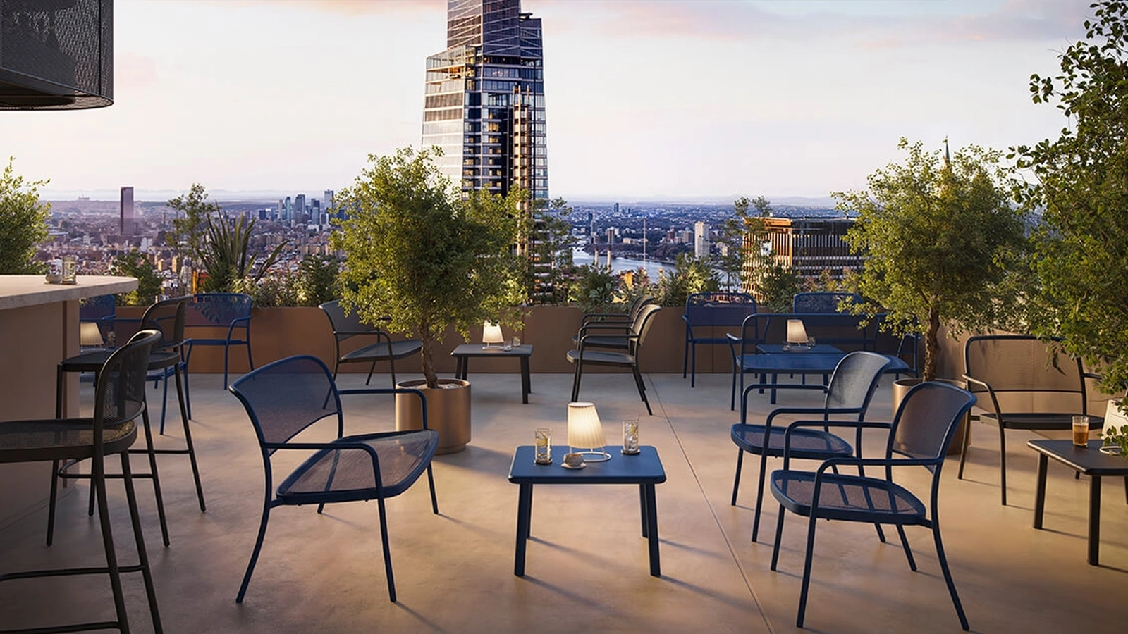Outdoor steel furniture Café by Emu
