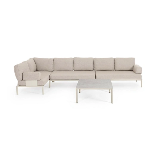 Gerald modular sofa in aluminum and upholstered fabric by Bizzotto
