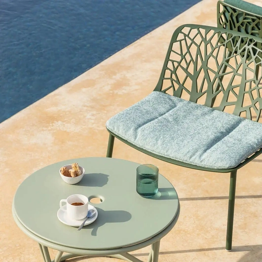 Forest painted aluminum armchair by Fast