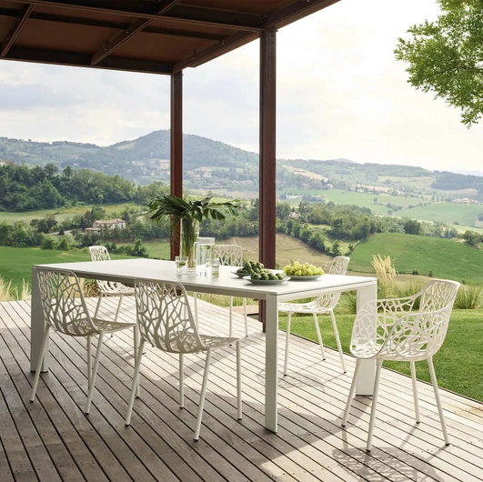 Rectangular table in painted aluminum Large Arche by Fast