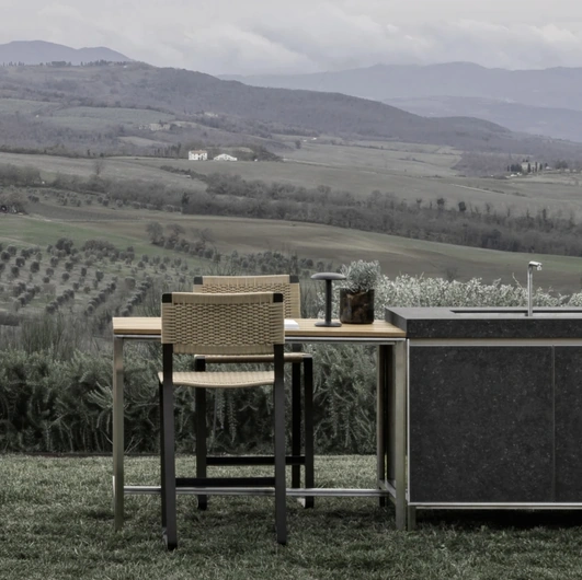 Green Point Stool in polypropylene rope by Molteni & C