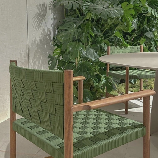 Griante chair in polypropylene yarn and teak by Pedrali
