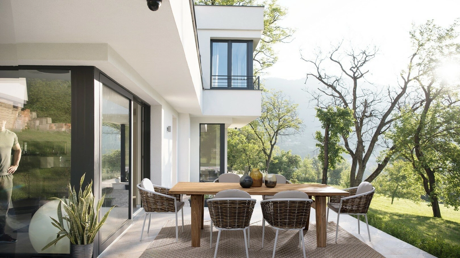 Maribela chair in aluminum and synthetic fiber by Bizzotto