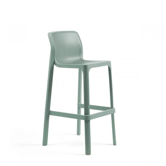 Outdoor stool in polypropylene decorated with the unique square hole pattern Net Stool by Nardi.