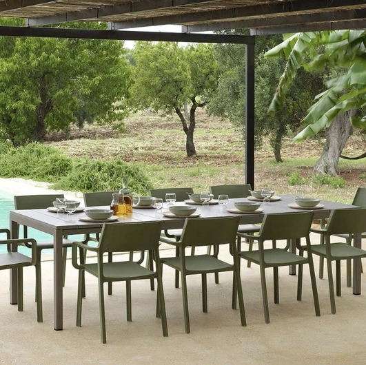 Outdoor extendable aluminum painted table Rio Alu by Nardi