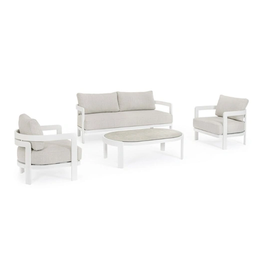 Presley Lounge in aluminum and fabric by Bizzotto