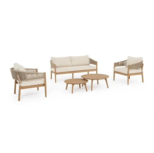 Thiago living room in acacia wood by Bizzotto