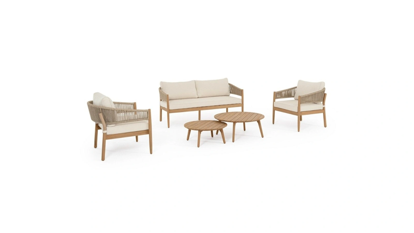 Thiago living room in acacia wood by Bizzotto