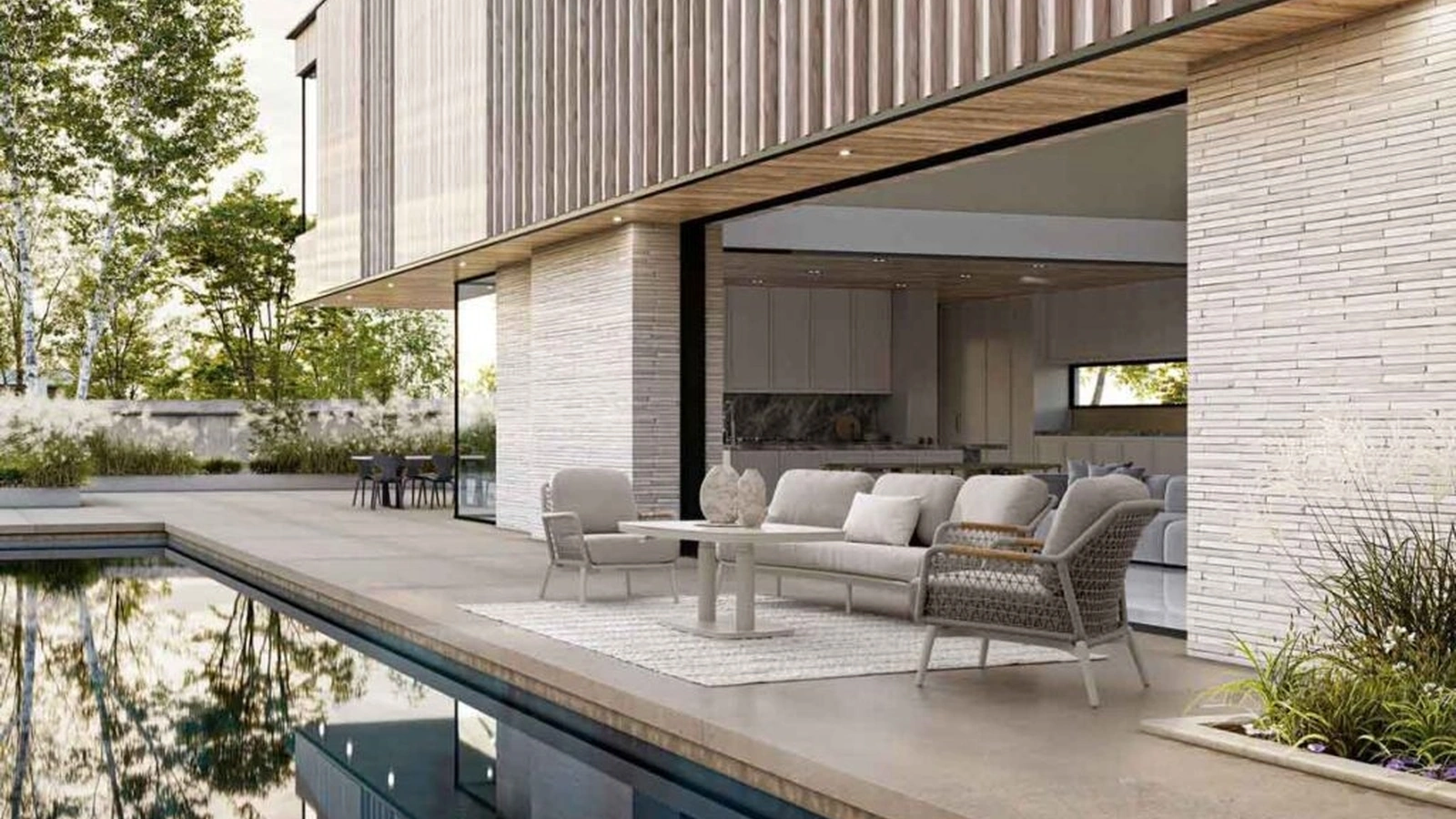 Height-adjustable Talete table in Bizzotto sinterized stone
