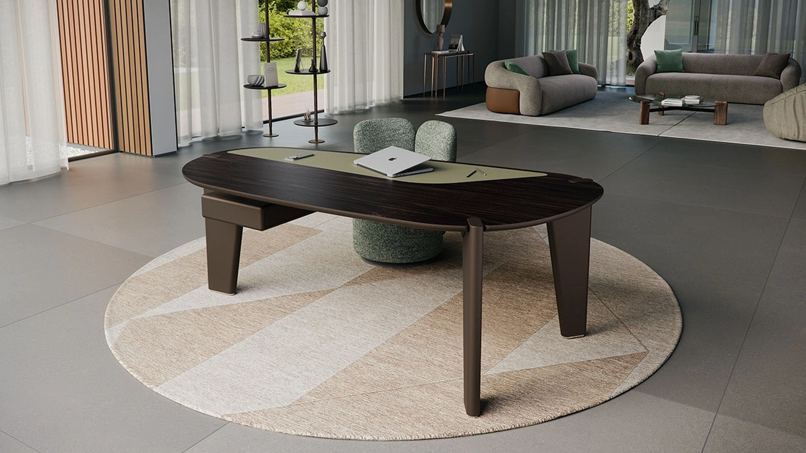 Boston executive design desk in wood by Cattelan Italia
