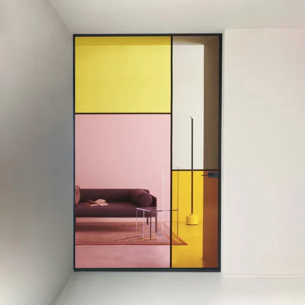 Sherazade Pivot Plain Patchwork internal door by Glas Italia