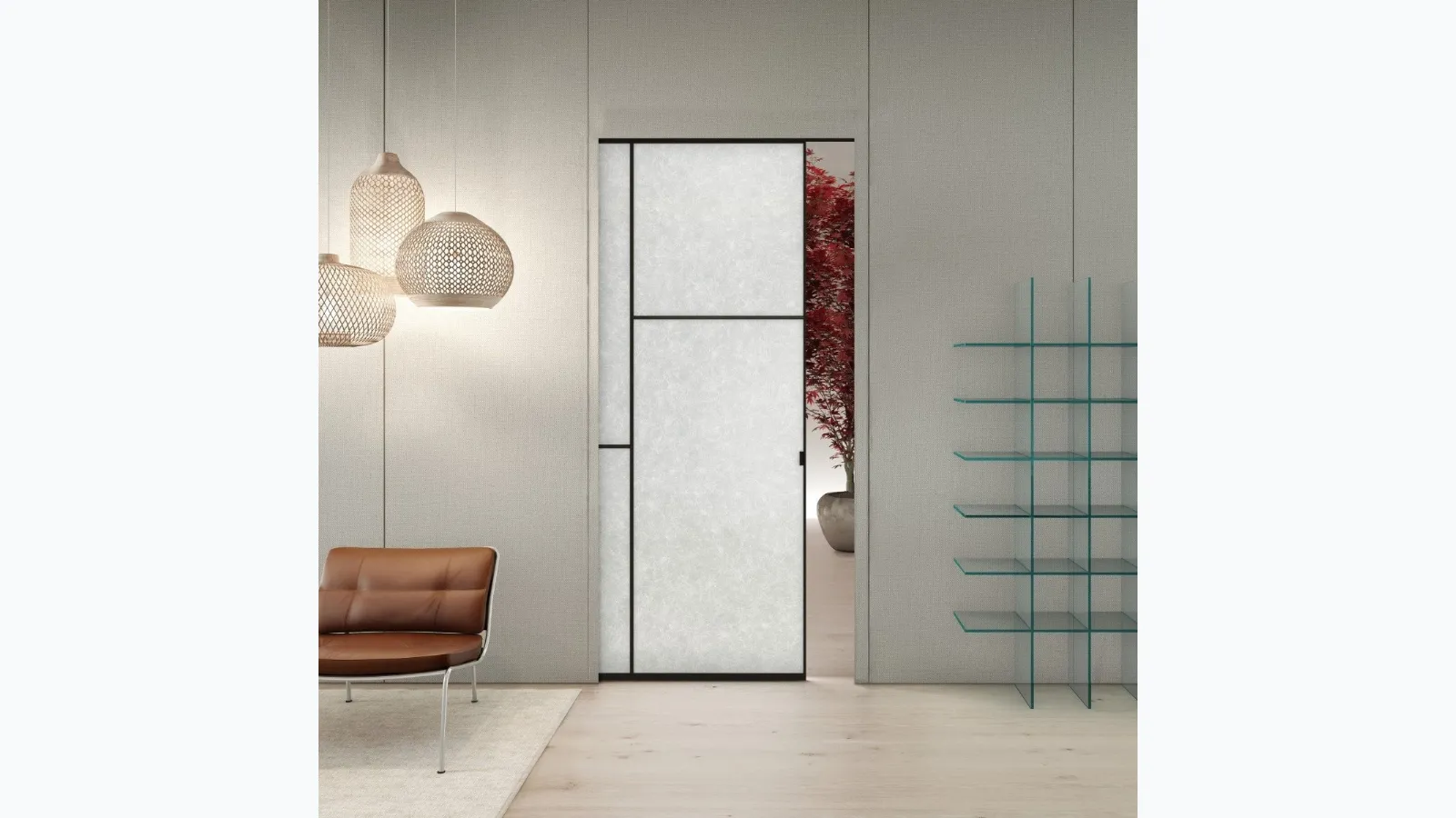 Sherazade Pocket Patchwork internal door by Glas Italia.