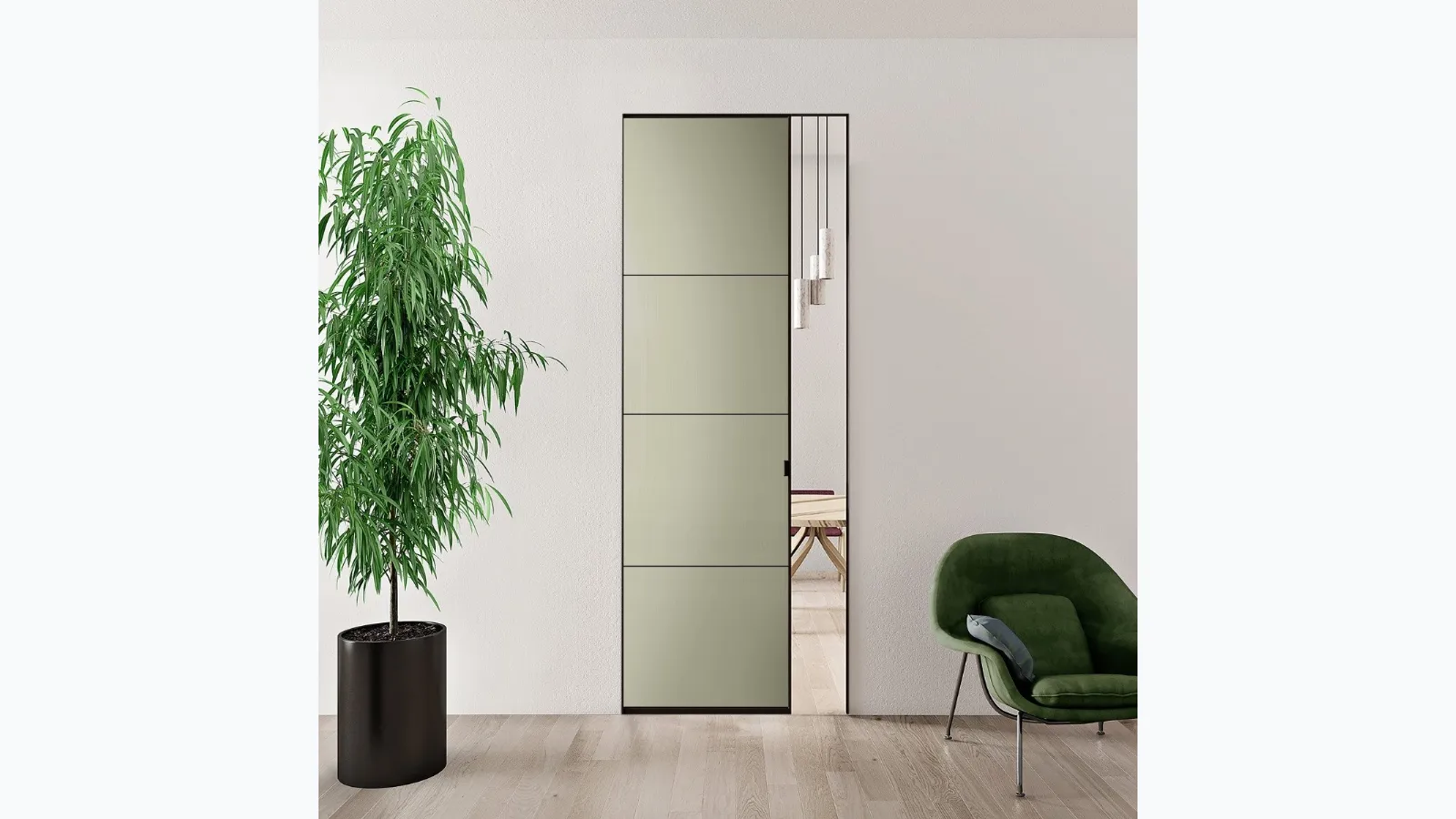 Sherazade Pocket Plus internal door by Glas Italia.
