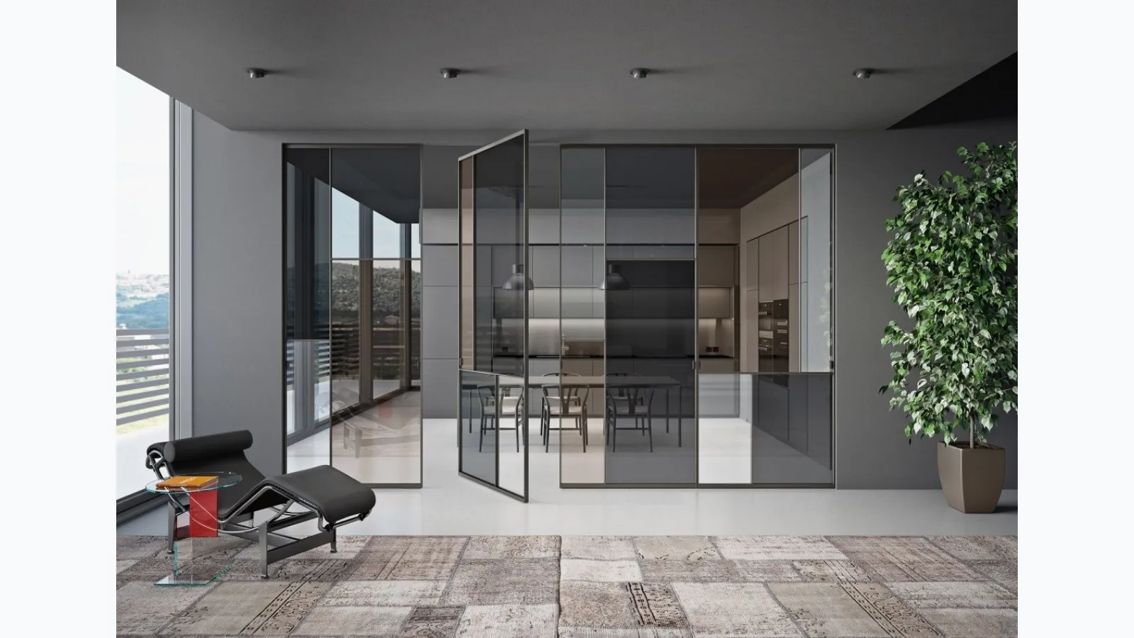 Sherazade Spin Patchwork internal door by Glas Italia.